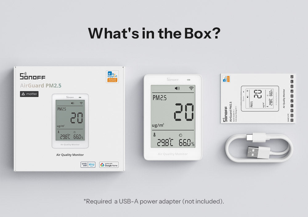 SONOFF AirGuard PM2.5/PM10 SAWF-07P – Matter Over Wi‑Fi Air Quality Monitor