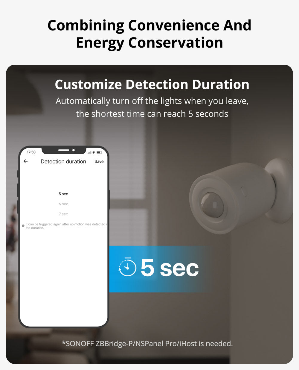 SONOFF SNZB-03P Drahtloser Bewegungsmelder, Zigbee3.0