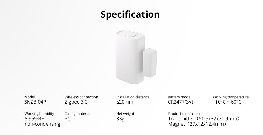 SONOFF SNZB-04P Zigbee 3.0 door and window sensor