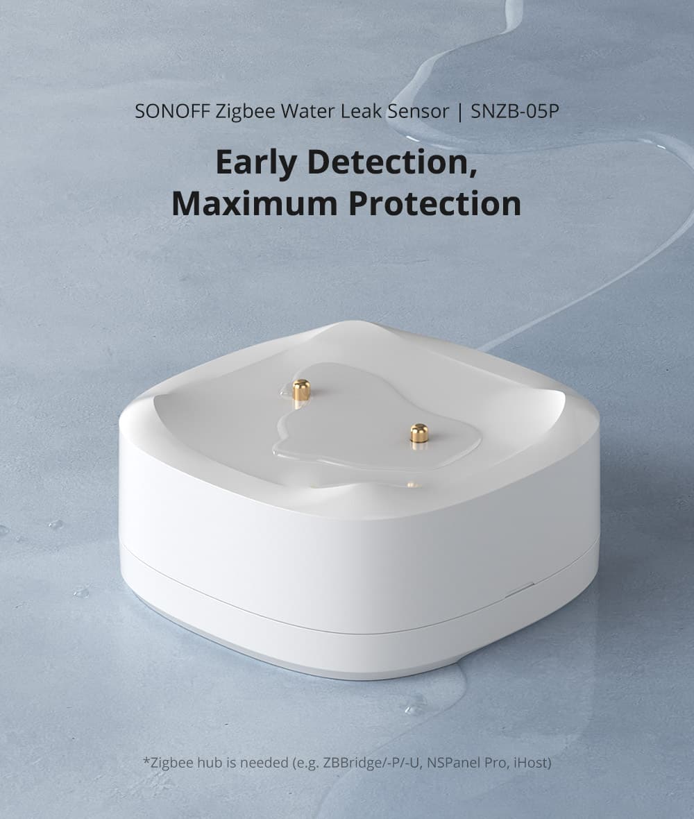SONOFF SNZB-05P Zigbee 3.0 Wassermelder, Smart Home Wassersensor