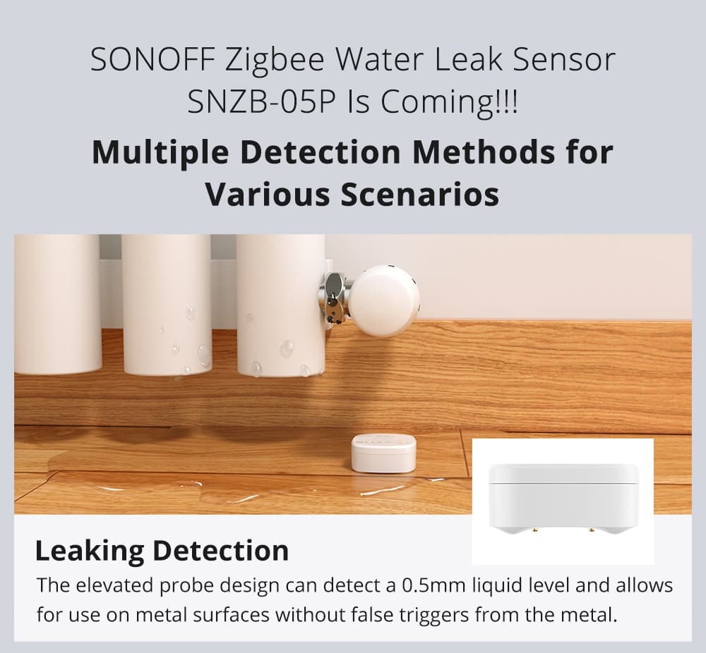 SONOFF SNZB-05P Zigbee 3.0 Wassermelder, Smart Home Wassersensor