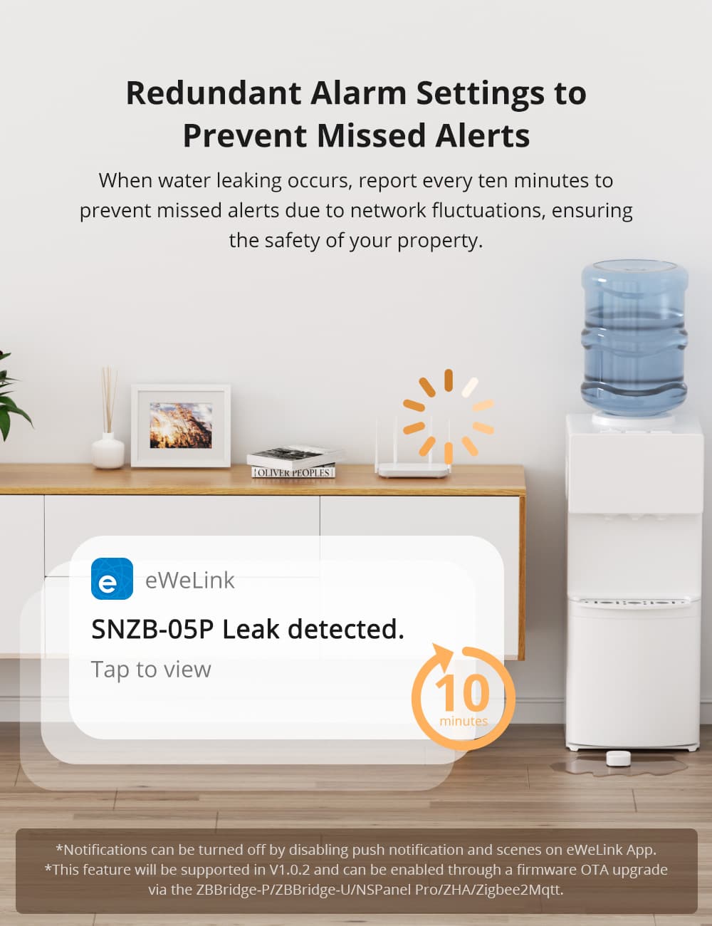 SONOFF SNZB-05P Zigbee 3.0 Wassermelder, Smart Home Wassersensor