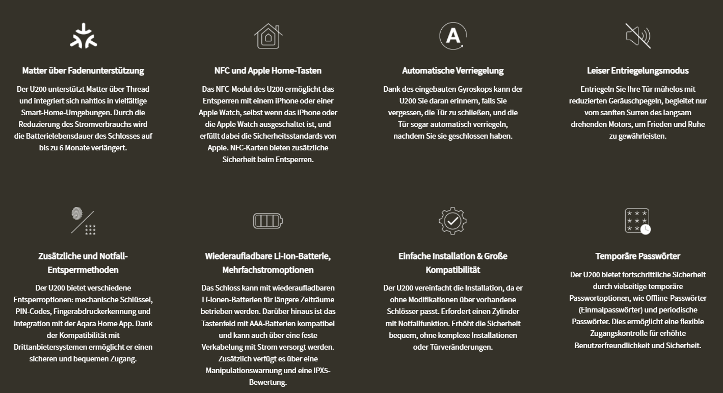 Aqara Smart Lock U200 Kit – inkl. Keypad