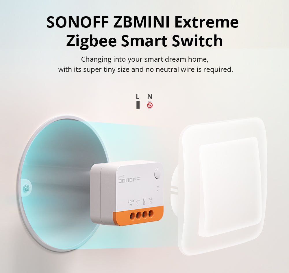 SONOFF Zigbee Smart Switch ZBMINIL2, kein Neutralleiter erforderlich!