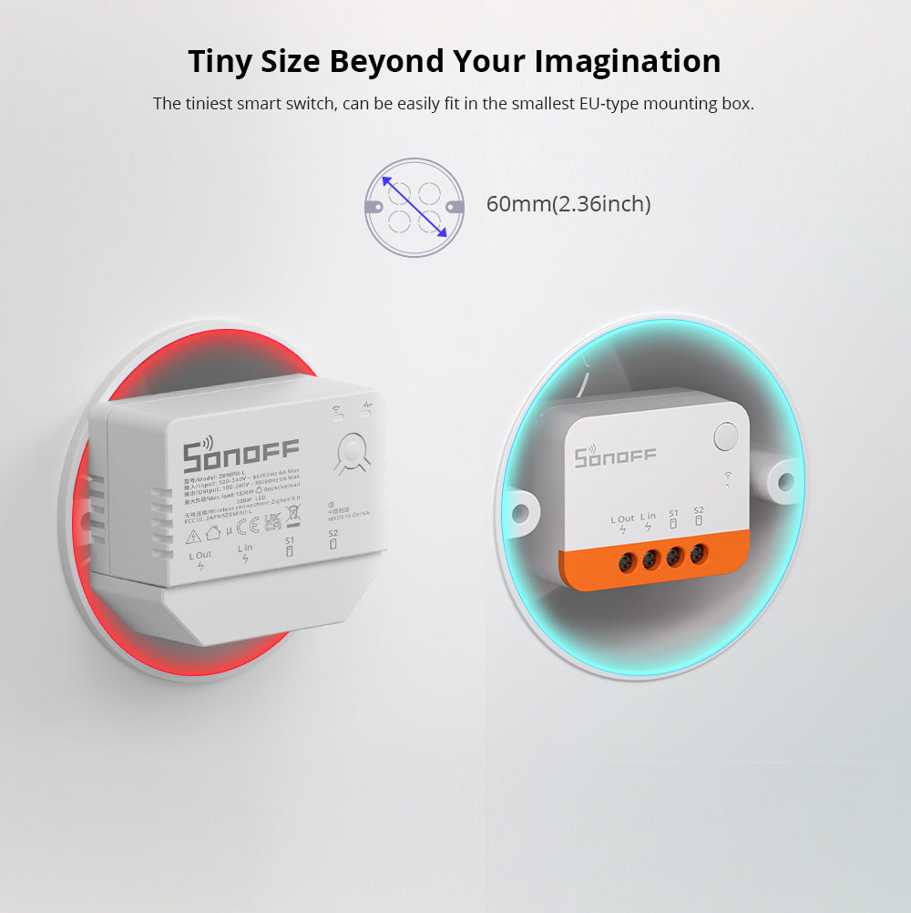 SONOFF Zigbee Smart Switch ZBMINIL2, kein Neutralleiter erforderlich!