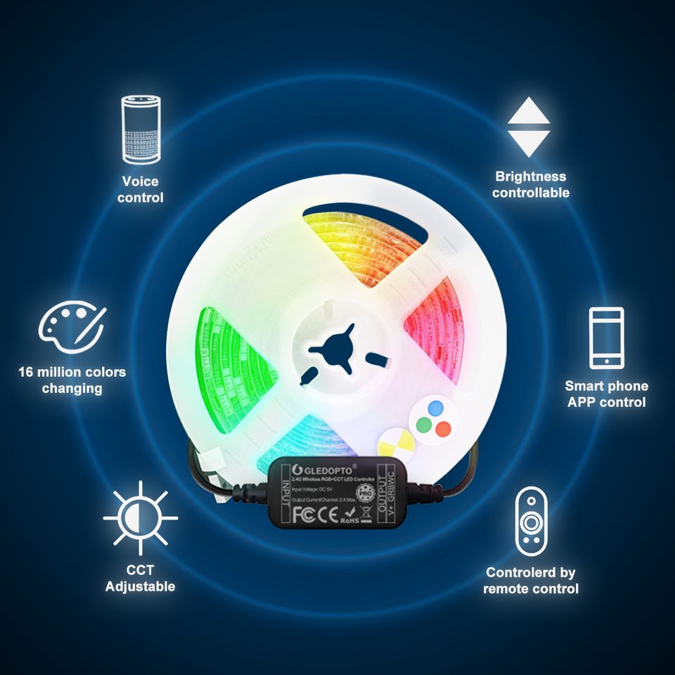 GLEDOPTO GL-MC-001PK Zigbee RGB+CCT LED-Strip Starter-Kit IP20