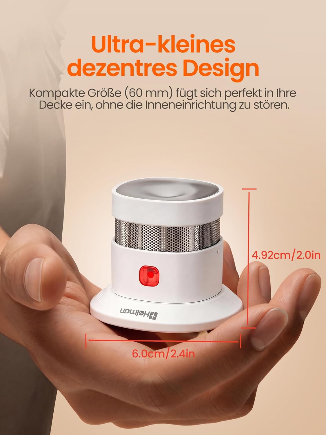 Zigbee 3.0 Rauchmelder Heiman HS1SA-E PLUS mit Temperatur-Sensor und Sirenenfunktion