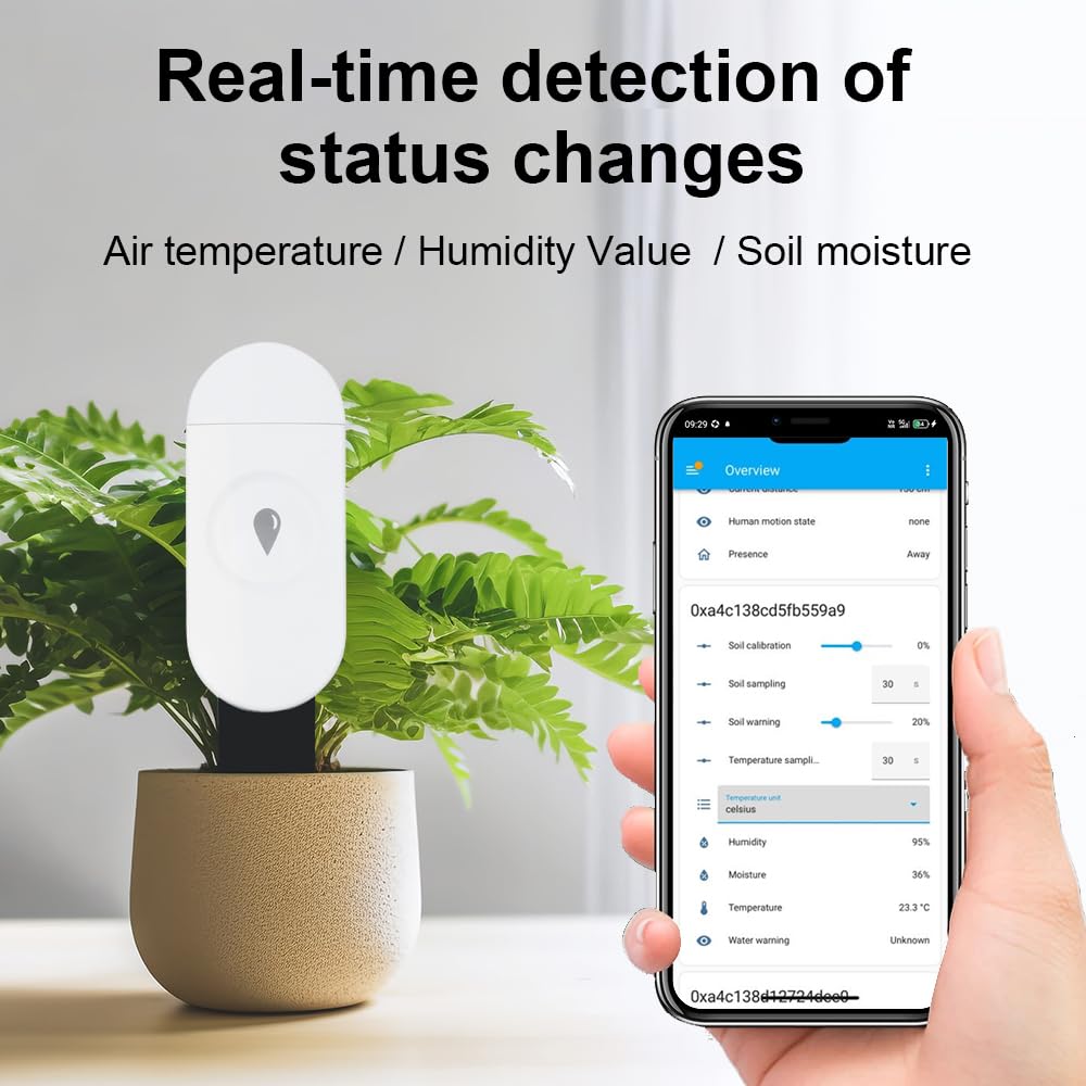 Zigbee Bodenfeuchte- und Temperatursensor IP67, Smart Soil Tester für Garten & Pflanzen, kompatibel mit Zigbee Gateway / Home Assistant