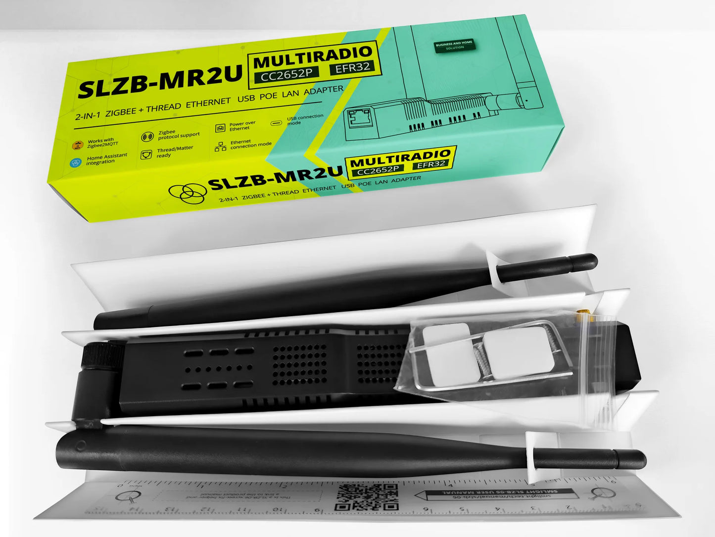 SMLIGHT SLZB-MR2U – Zigbee, Matter over Thread, Ethernet, PoE, USB, Wi-Fi Adapter, schwarz