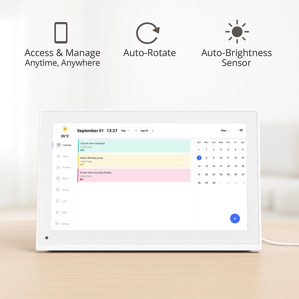 Digitaler Familienkalender mit Wi-Fi-Sync